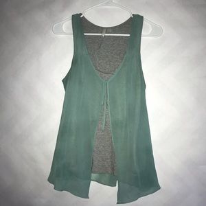 Lauren Conrad green layered tank size small